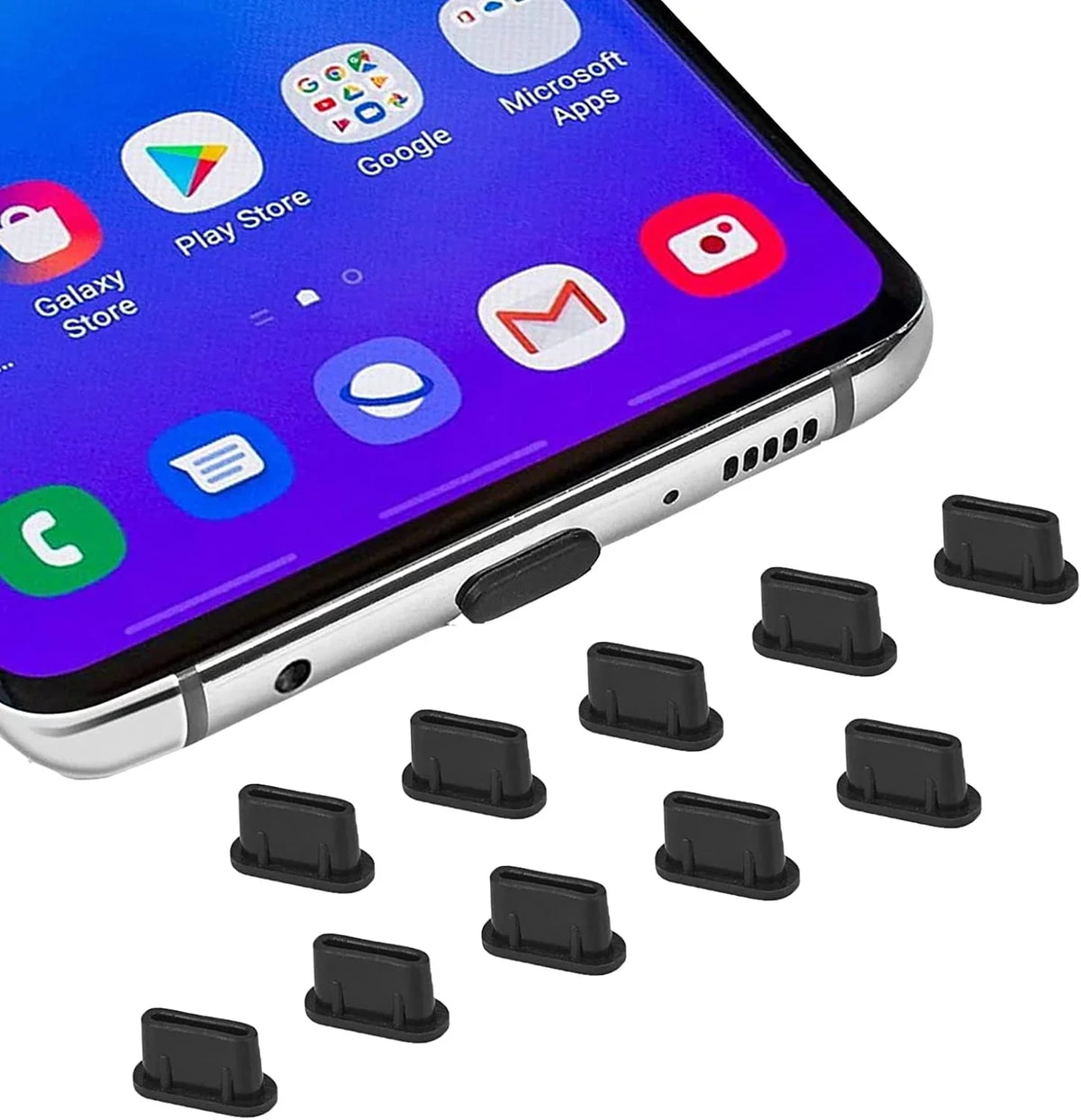 10x USB C Dust Cover; Type C Charging Port Plug USB C Port Caps Protector for Samsung Galaxy S22 Ultra S21 FE S20; Note