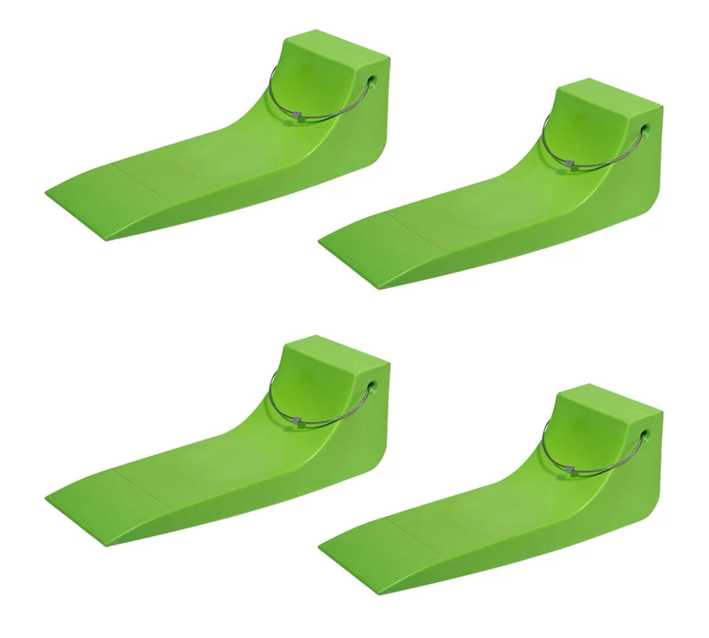(4 Pack) 16"x5.5" Tire Skates for Tow Truck - Heavy-Duty Neon Safety Green Tire Skates for Car Hauler; Flat Bed; Wrecker; Rollback; Carrier Safety (High Visibility)