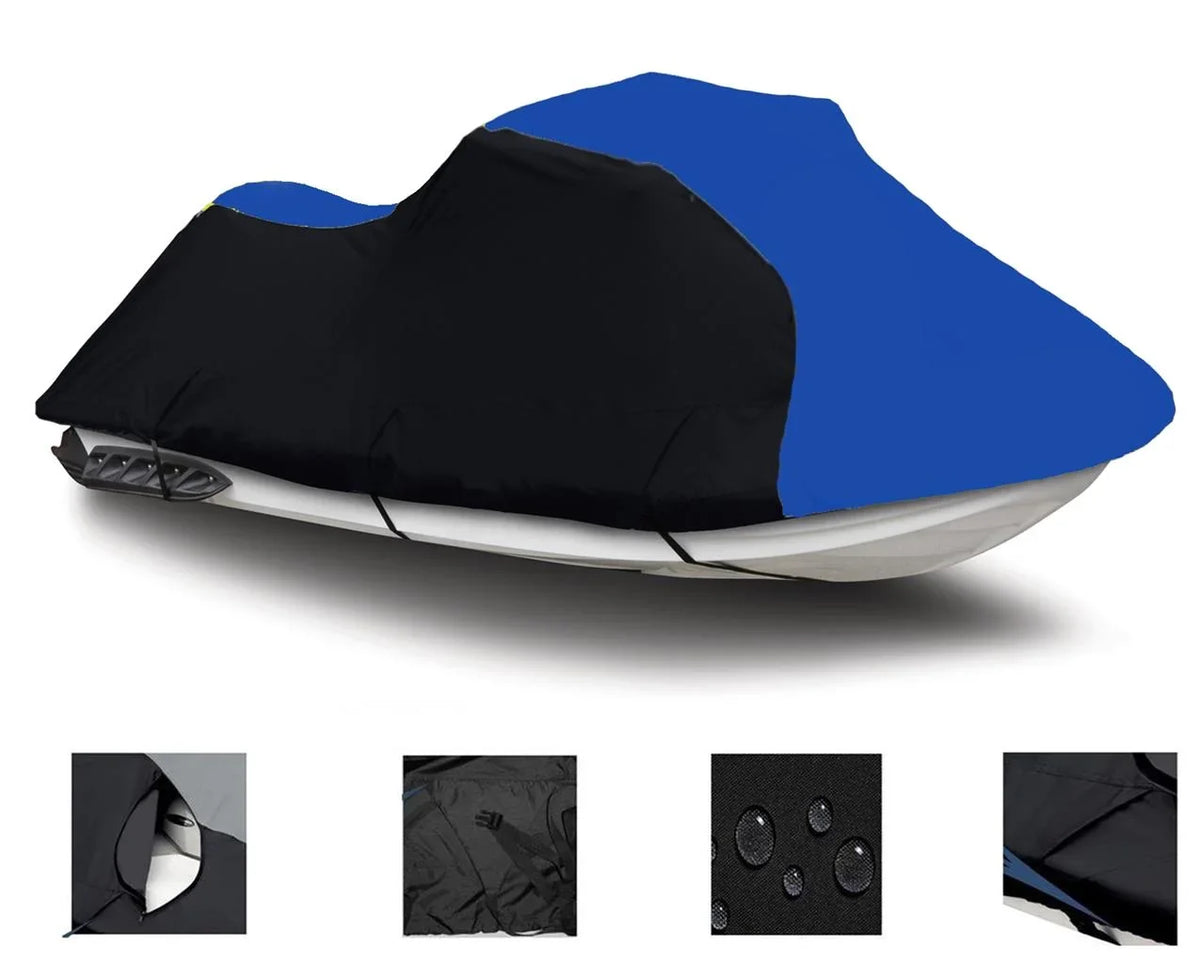 / BLUE HEAVY-DUTY Cover Compatible for KAWASAKI Jet Ski Ultra 130 1999 2000 2001 2002 2003 2004 / 150 1998 1999 2000 2001 2002 2003 2004 2005 PWC Cover Jet Ski Watercraft Cover 2 Seater
