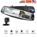 1080P Rearview Mirror Car Camera 4.3" Dash Cam for Cars Trucks; 170°Wide Angle Dual Lens Car Cam Front Rear DVR Monitor; Night Vision; Parking Monitor; G-sensor; Motion Detection