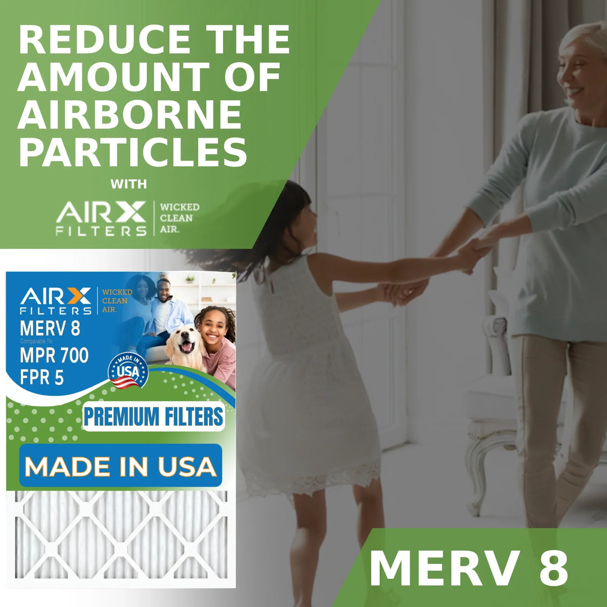 14x18x1 Air Filter MERV 8 Comparable to MPR 700 & FPR 5 Electrostatic Pleated Air Conditioner Filter 6 Pack HVAC AC Premium USA Made 14x18x1 Furnace Filters by AIRX FILTERS WICKED CLEAN AIR.