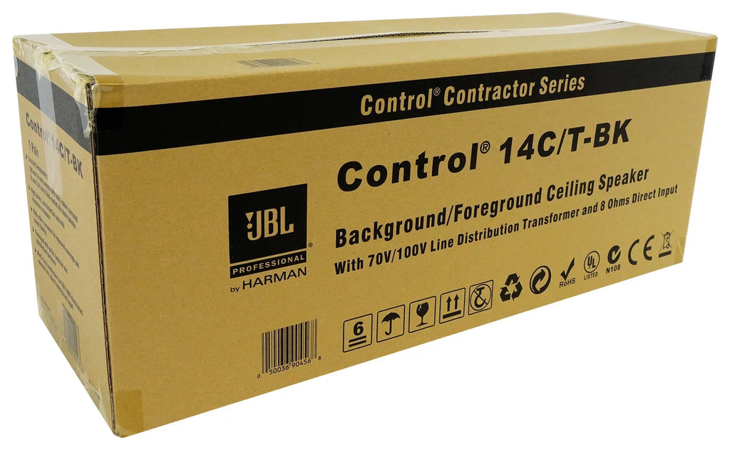 (10) JBL CONTROL 14C/T-BK 4" 25w 70v In-Ceiling Speakers+Amplifier