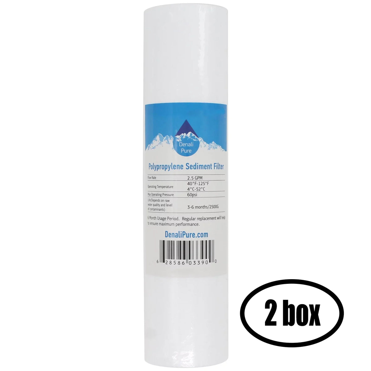 2 Boxes of Replacement for 3M Aqua-Pure SS8 EPE-316L Polypropylene Sediment Filter - Universal 10-inch 5-Micron Cartridge for 3M Aqua-Pure Whole House Stainless Steel Filter Housing