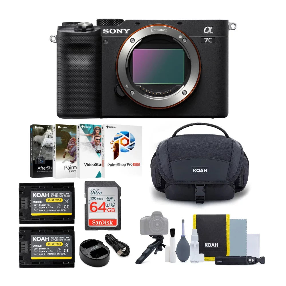Sony Alpha a7C Full-Frame Compact Mirrorless Camera Body () Bundle