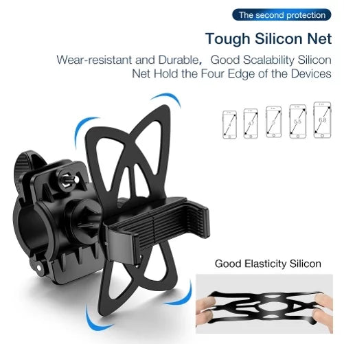 Bicycle Mount Handlebar Silicone Holder Bike Non-Slip Strap Shockproof P3J for Doro 824 SmartEasy - Essential Phone (PH-1) - Google Pixel XL 5 4a 4 XL 3a XL 3 XL 2 XL - HTC U11 U12 Plus